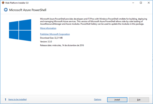 WPI 5 - Azure PowerShell en Windows